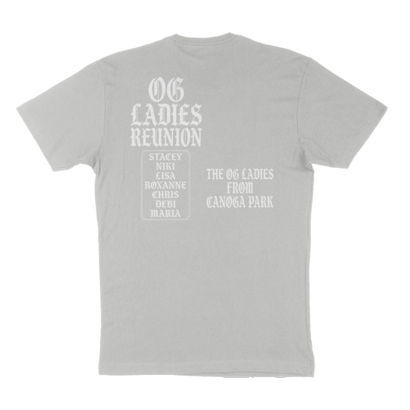 Custom t-shirt: "OG LADIES  REUNION ", Back print, heather-gray shirt