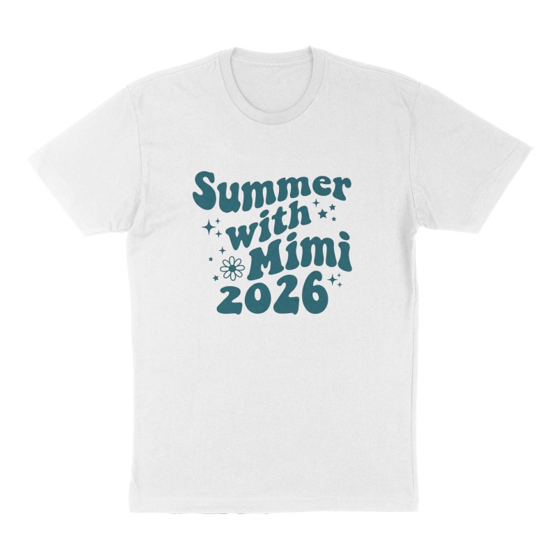 Custom t-shirt: "Summer with Mimi 2026", Front print, white shirt
