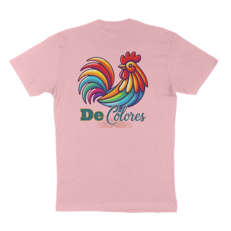 Custom t-shirt: "De Colores", Back print, pink shirt