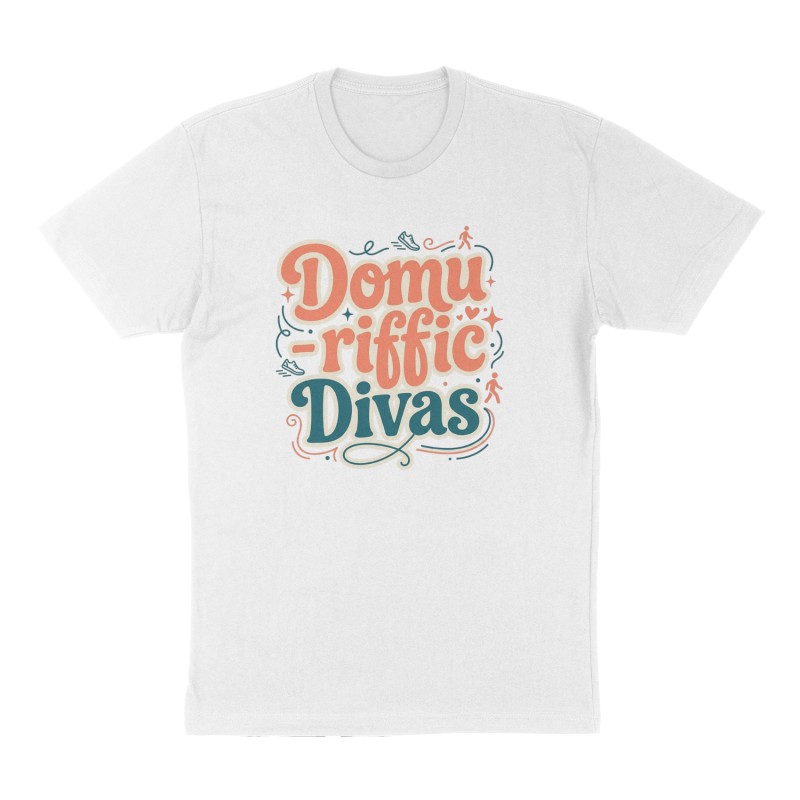 Custom t-shirt: "Domu - riffic Divas", Front print, white shirt