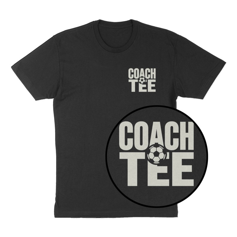 Custom t-shirt: "Coach Tee", Left Chest print, black shirt