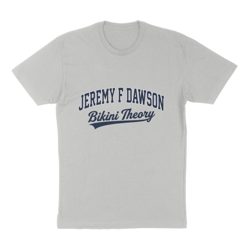 Custom t-shirt: "Jeremy F Dawson", Front print, heather-gray shirt