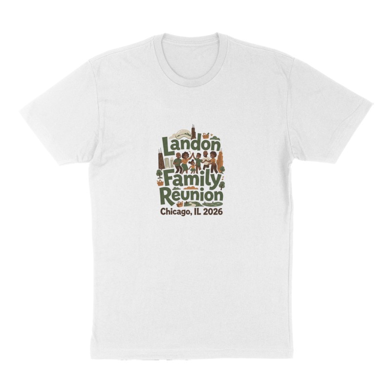 Custom t-shirt: "Landon Family Reunion ", Front print, white shirt