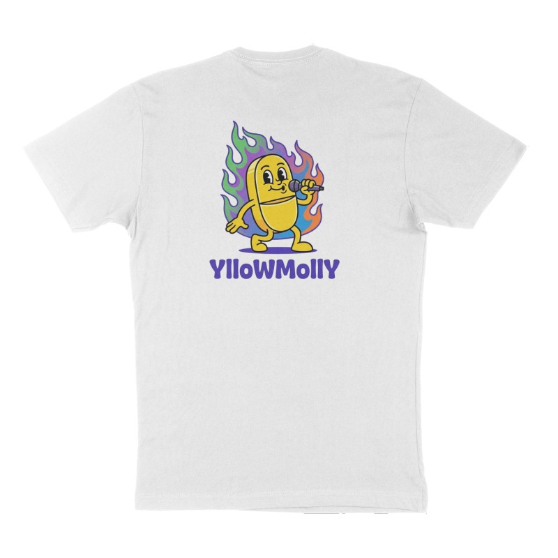 Custom t-shirt: "YlloWMollY", Back print, white shirt