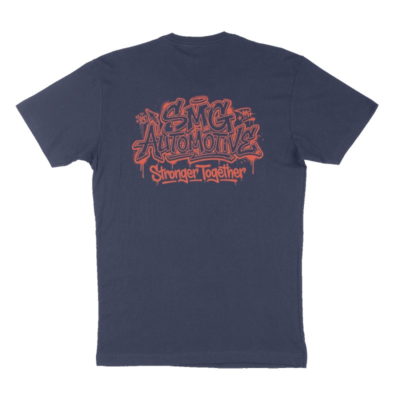 Custom t-shirt: "SMG AUTOMOTIVE", Back print, navy shirt