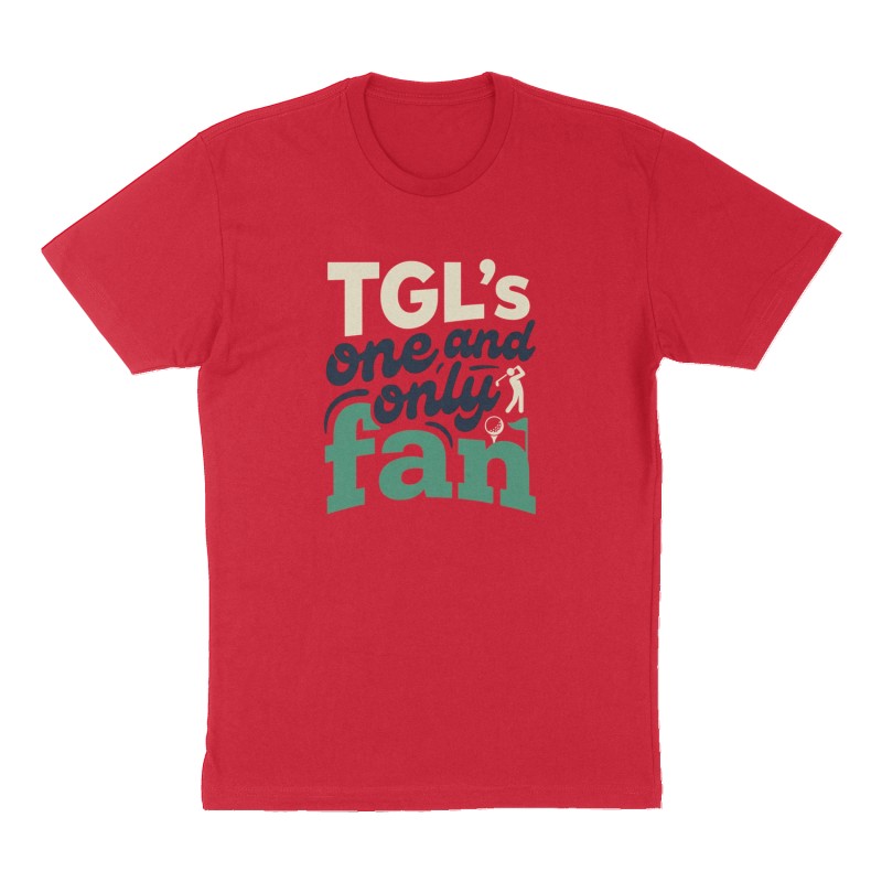Custom t-shirt: "TGL’s one and only fan", Front print, red shirt