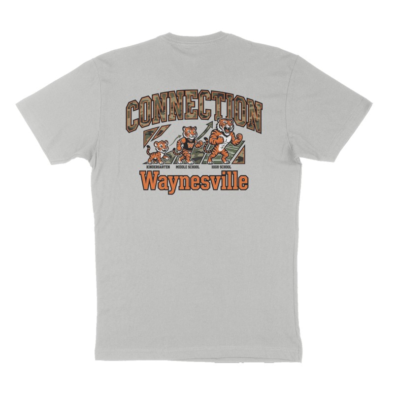 Custom t-shirt: "Connection", Back print, heather-gray shirt