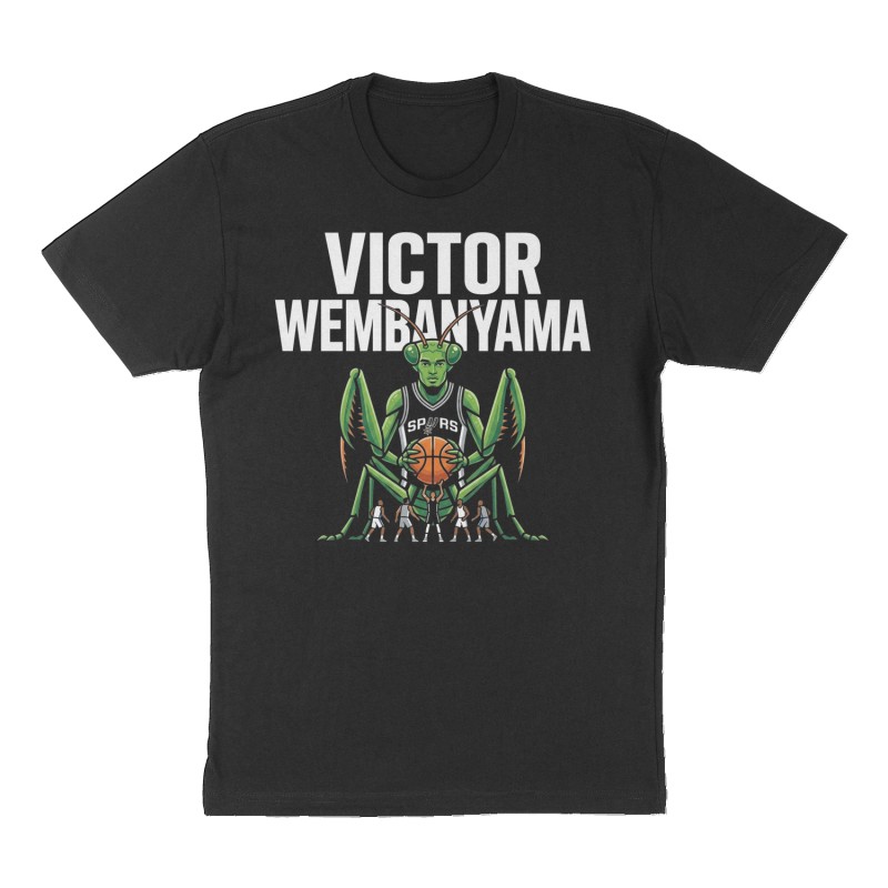 Custom t-shirt: "Victor Wembanyama", Front print, black shirt