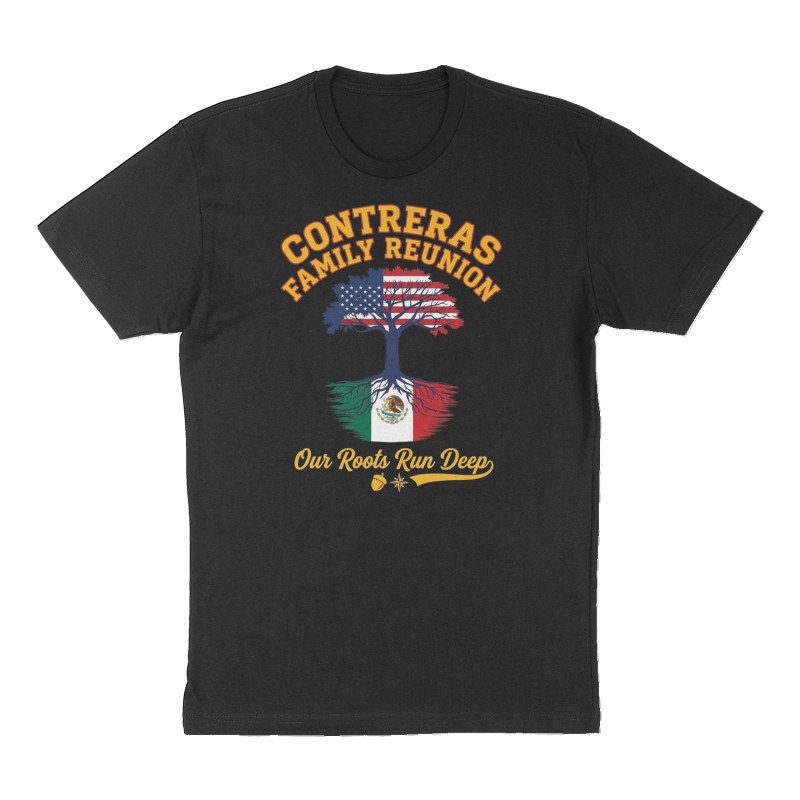 Custom t-shirt: "Contreras Family Reunion 2026", Front print, black shirt
