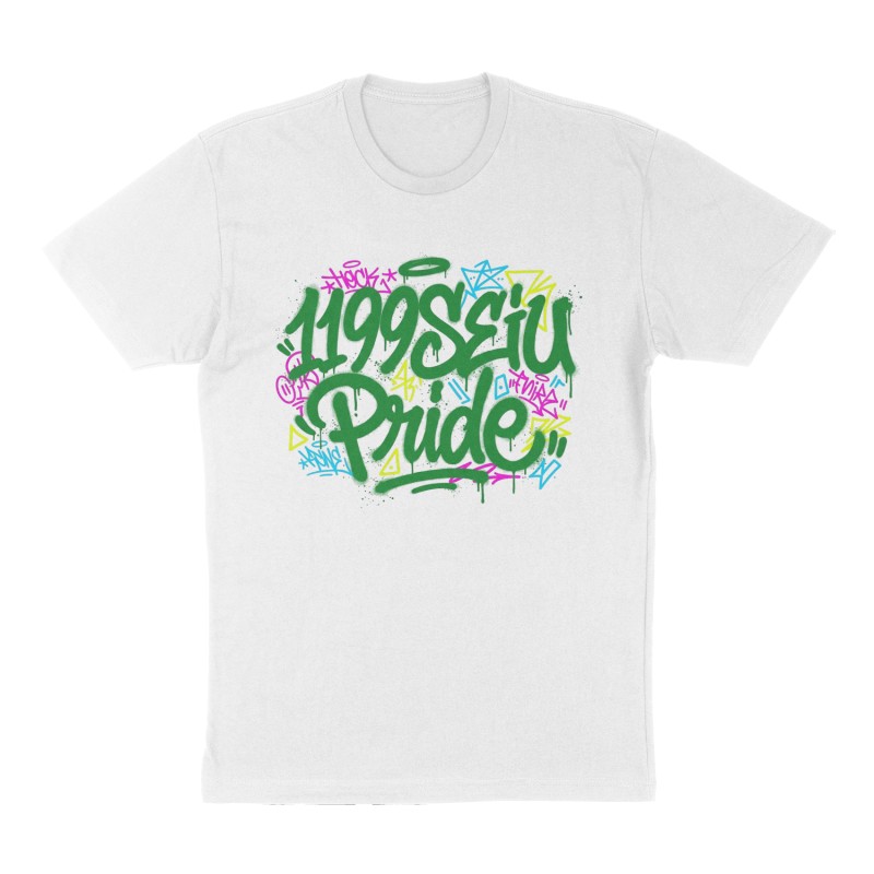 Custom t-shirt: "1199SEIU Pride", Front print, white shirt