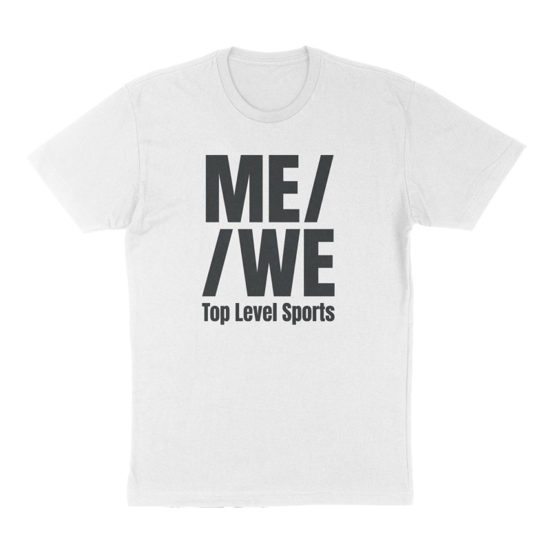 Custom t-shirt: "ME / WE", Front print, white shirt