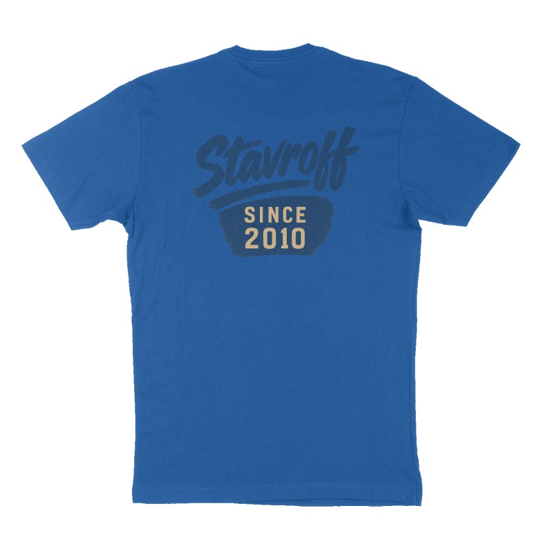 Custom t-shirt: "Stavroff", Back print, royal-blue shirt