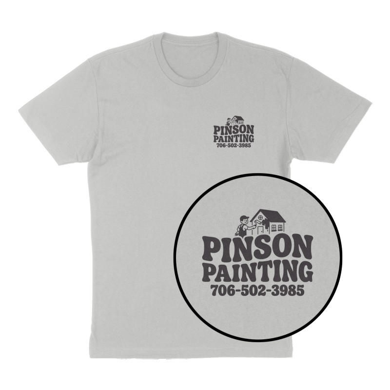 Custom t-shirt: "Pinson painting", Left Chest print, heather-gray shirt