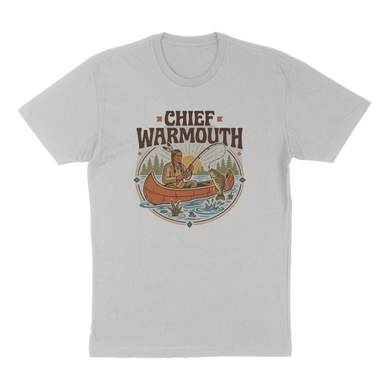 Custom t-shirt: "Chief Warmouth", Front print, heather-gray shirt
