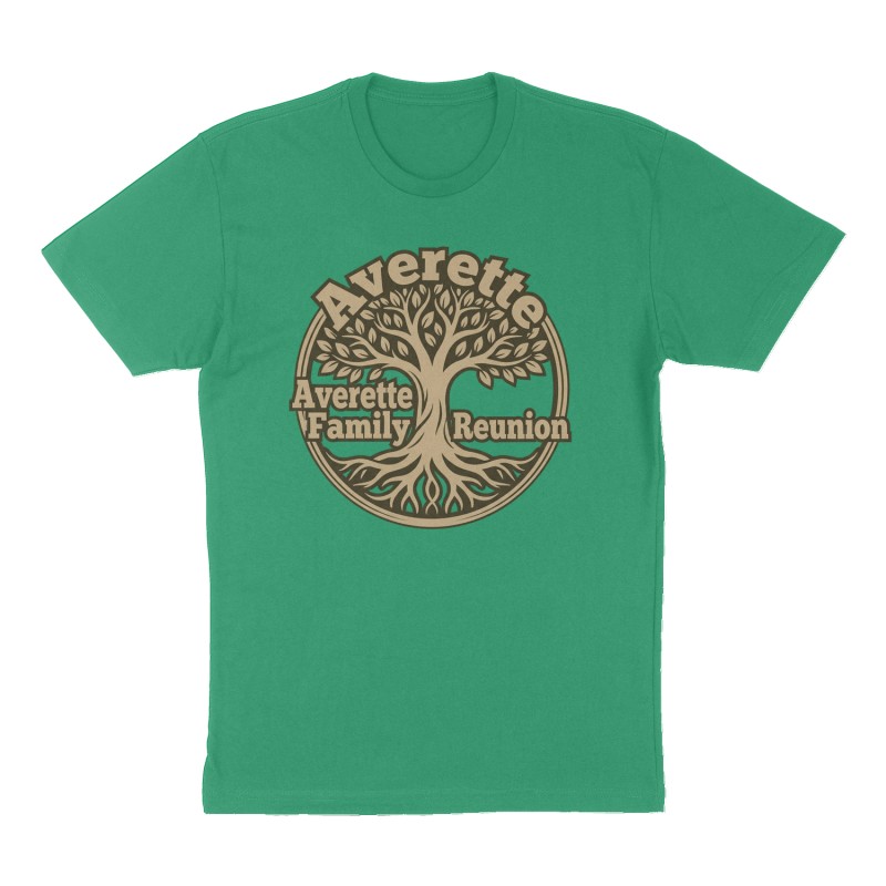 Custom t-shirt: "Averette Family Reunion ", Front print, green shirt