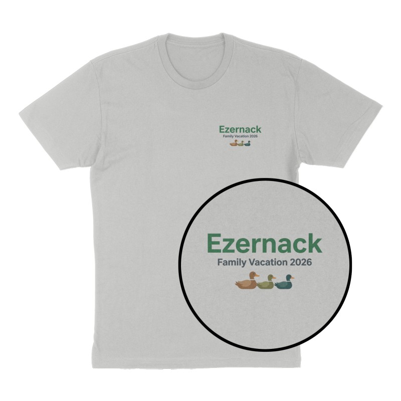 Custom t-shirt: "Ezernack ", Left Chest print, heather-gray shirt