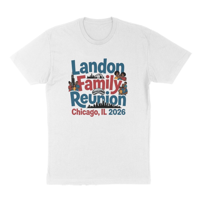 Custom t-shirt: "Landon Family Reunion ", Front print, white shirt