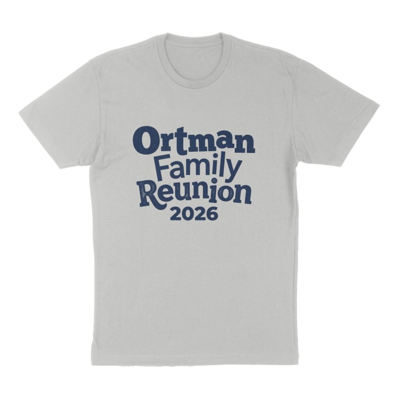 Custom t-shirt: "Ortman Family Reunion ", Front print, heather-gray shirt