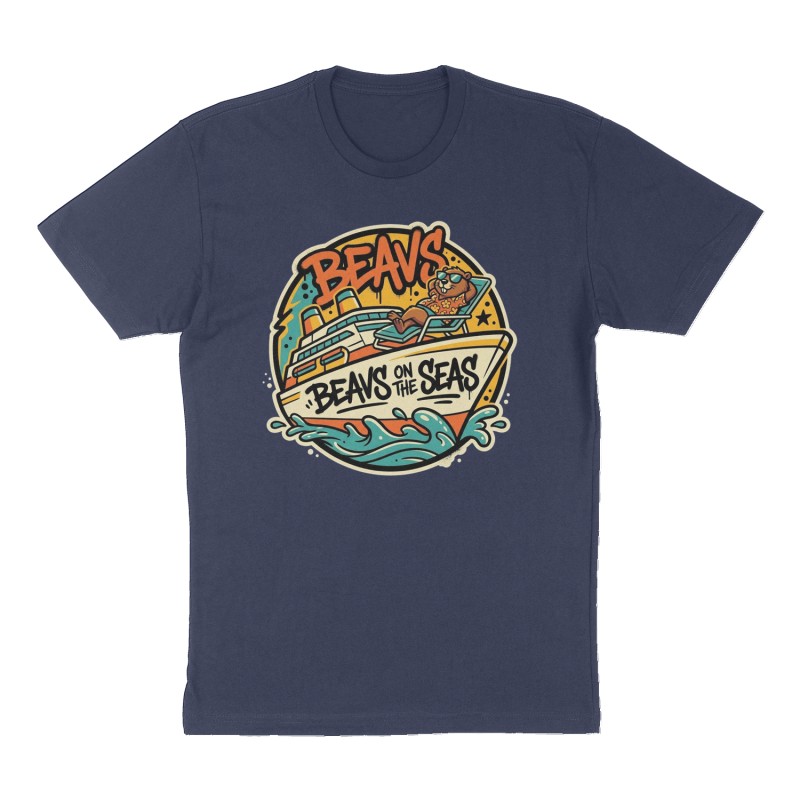 Custom t-shirt: "Beavs on the Seas", Front print, navy shirt