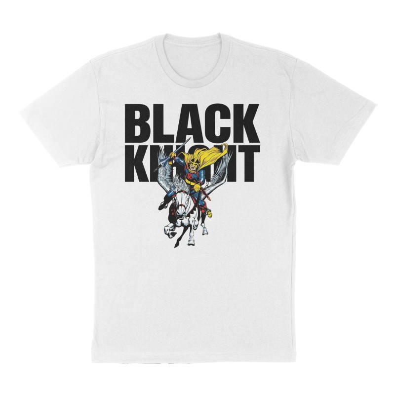 Custom t-shirt: "Black Knight", Front print, white shirt