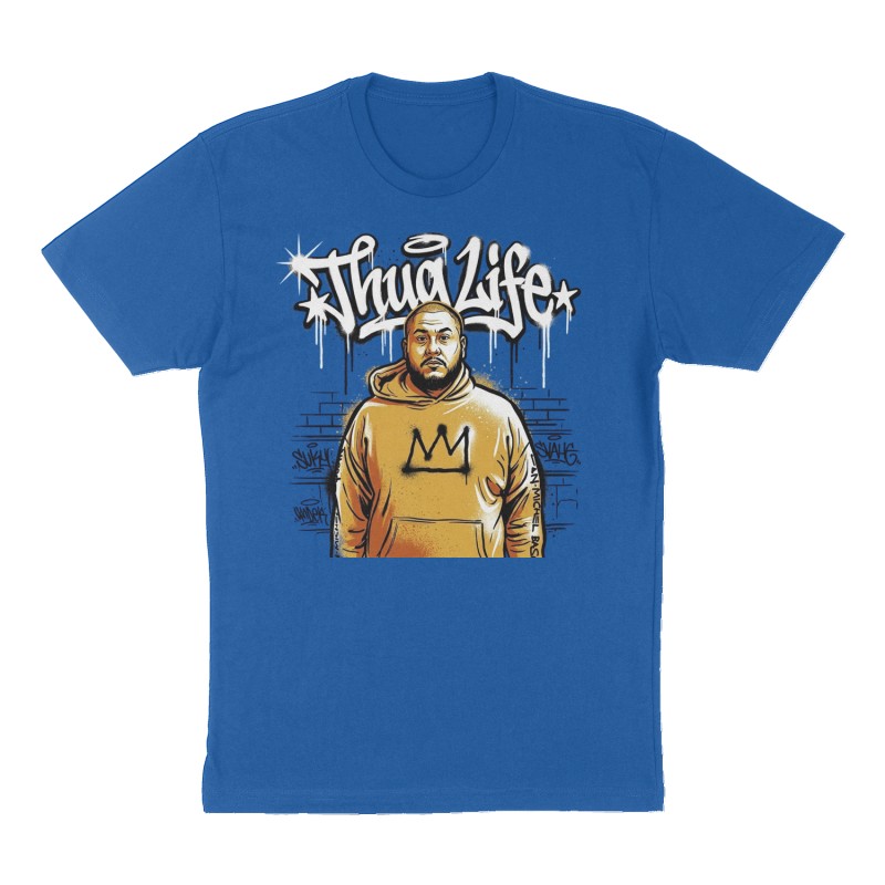 Custom t-shirt: "Thug life ", Front print, royal-blue shirt