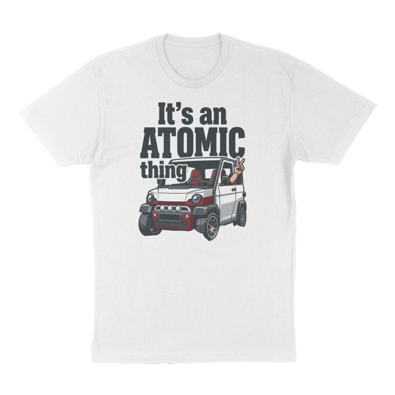 Custom t-shirt: "It's an ATOMIC thing", Front print, white shirt