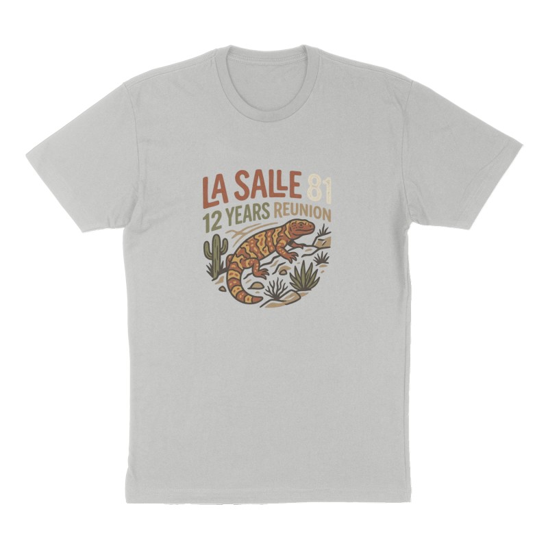 Custom t-shirt: "La Salle 81", Front print, heather-gray shirt