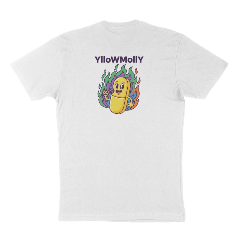 Custom t-shirt: "YlloWMollY", Back print, white shirt