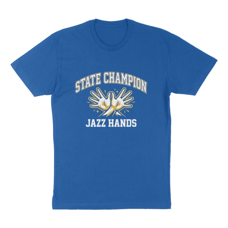 Custom t-shirt: "State Chmpion", Front print, royal-blue shirt