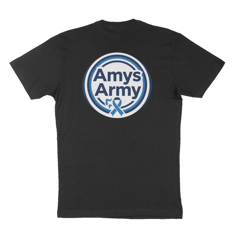 Custom t-shirt: "Amys Army", Back print, black shirt