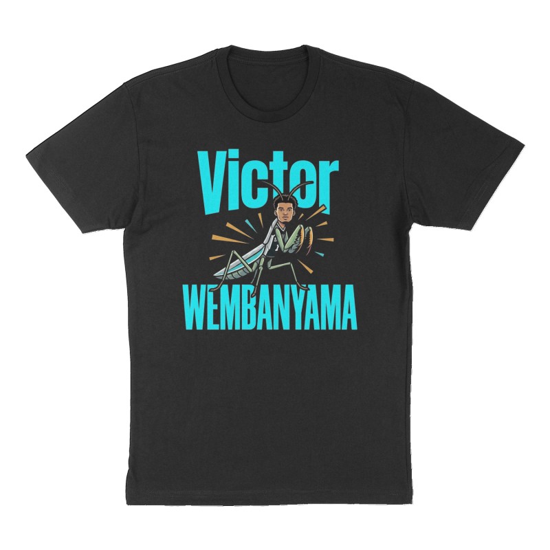 Custom t-shirt: "Victor Wembanyama", Front print, black shirt