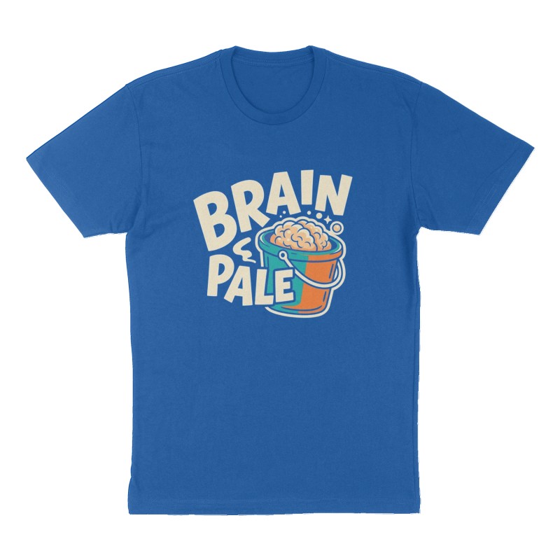 Custom t-shirt: "Brain Pale", Front print, royal-blue shirt