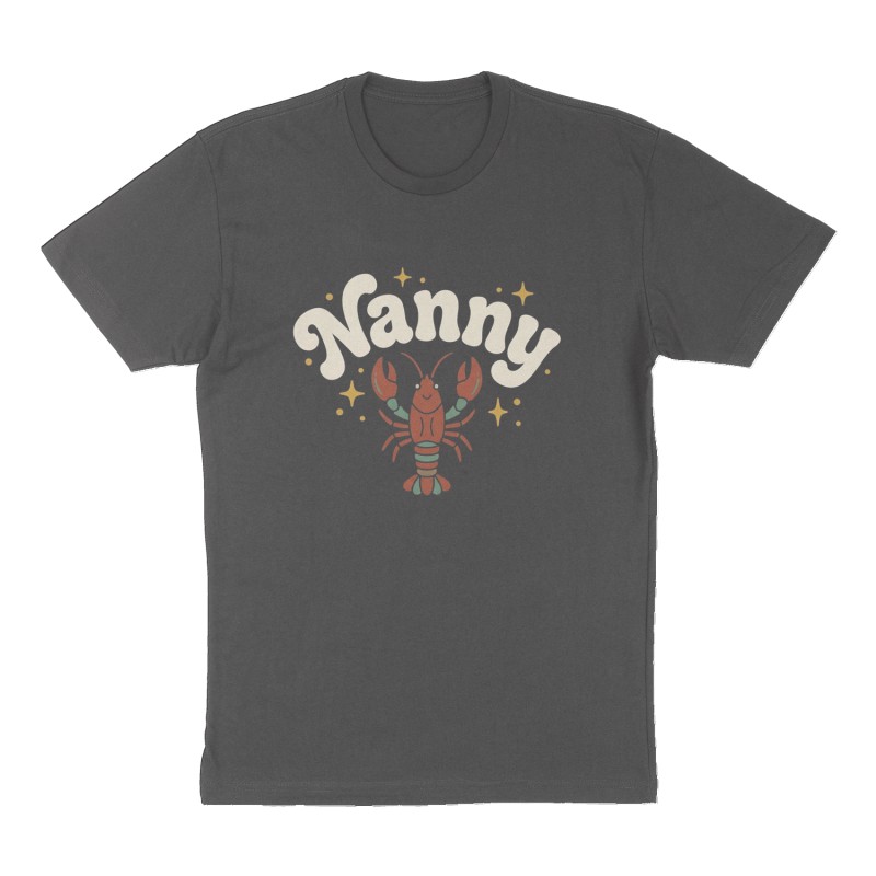 Custom t-shirt: "Nanny", Front print, charcoal shirt