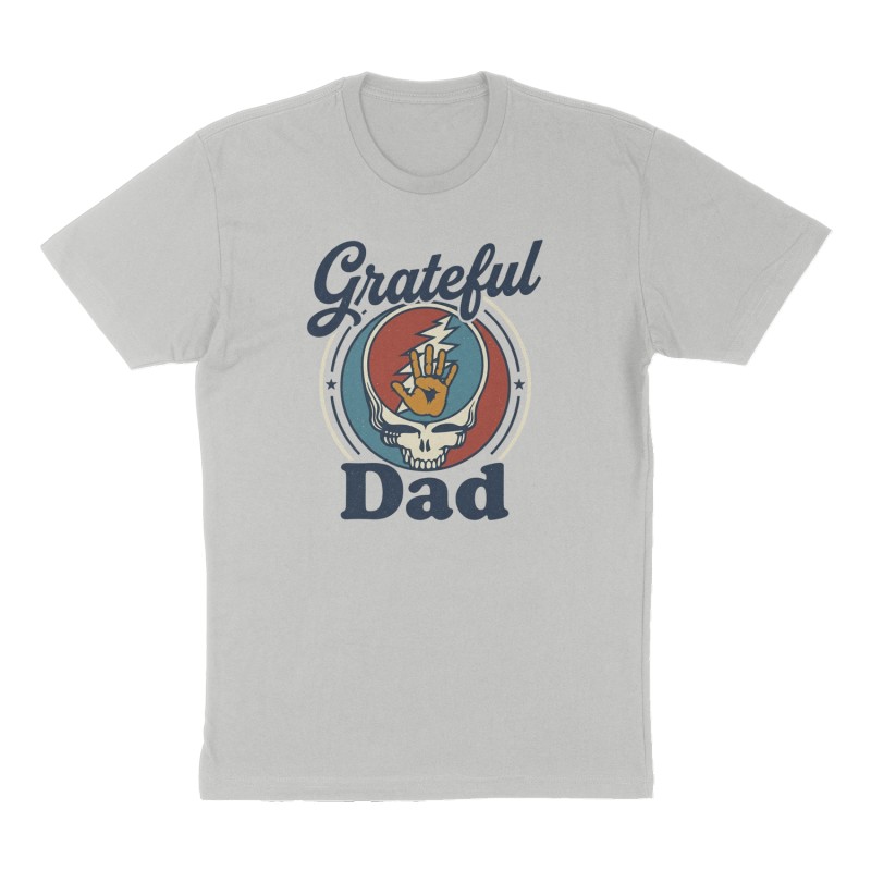 Custom t-shirt: "Grateful Dad", Front print, heather-gray shirt