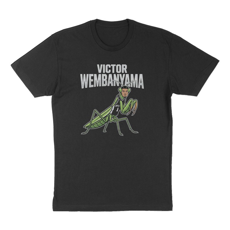 Custom t-shirt: "Victor Wembanyama", Front print, black shirt