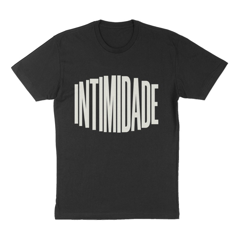 Custom t-shirt: "Intimidade", Front print, black shirt