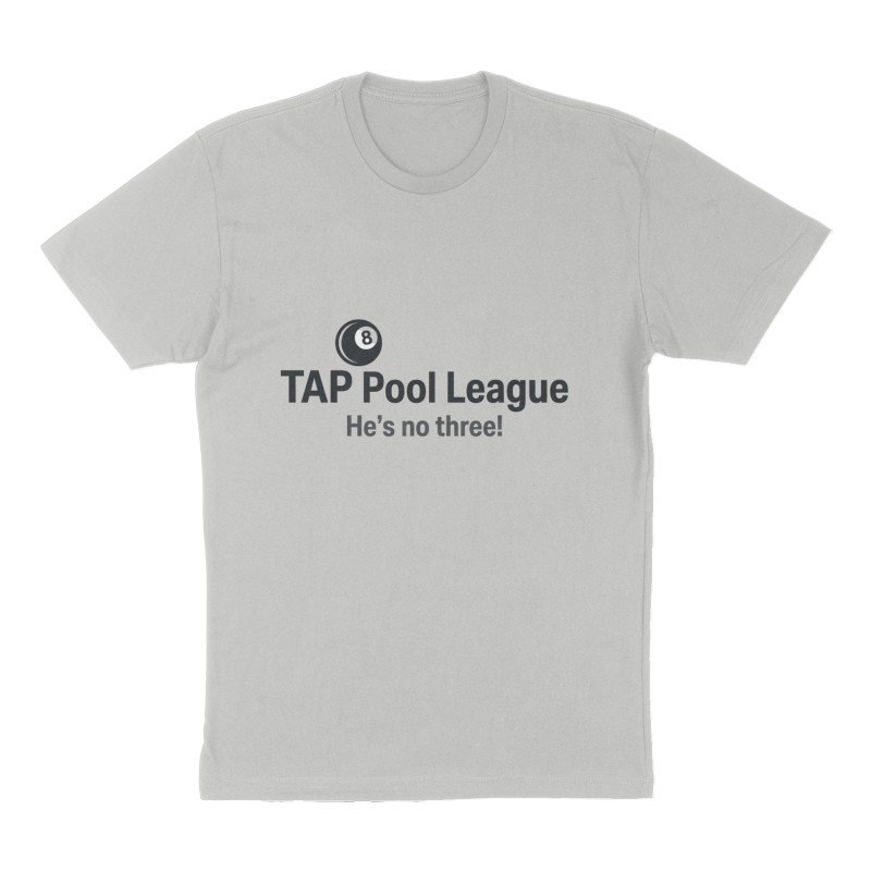 Custom t-shirt: "TAP Pool League", Front print, heather-gray shirt