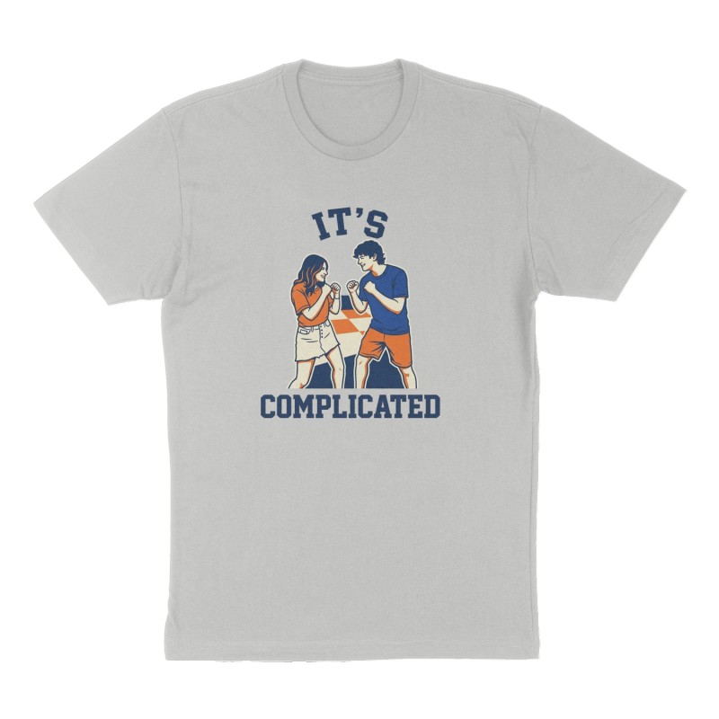 Custom t-shirt: "It’s Complicated ", Front print, heather-gray shirt
