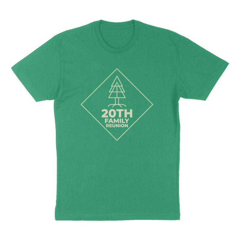Custom t-shirt: "20th family Reunion", green shirt