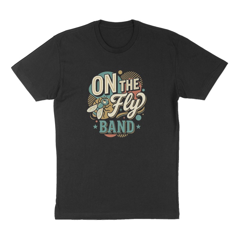 Custom t-shirt: "On the fly band ", Front print, black shirt