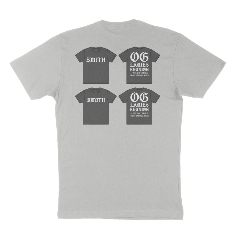 Custom t-shirt: "OG LADIES  REUNION ", Back print, heather-gray shirt