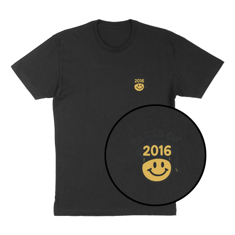 Custom t-shirt: "Class of 2016", Left Chest print, black shirt