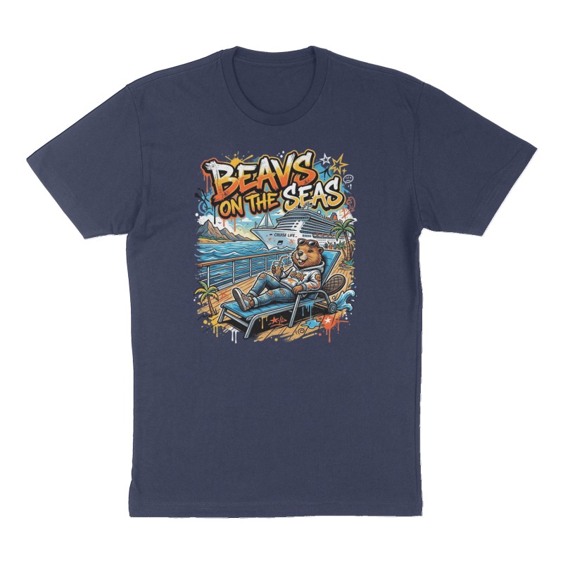 Custom t-shirt: "Beavs on the Seas", Front print, navy shirt