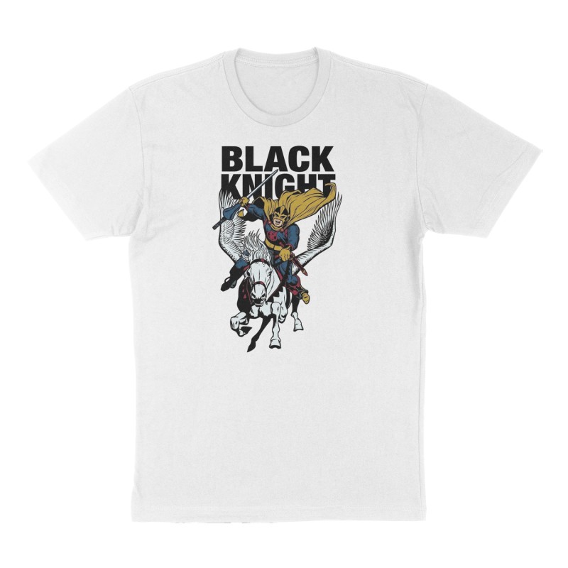 Custom t-shirt: "Black Knight", Front print, white shirt