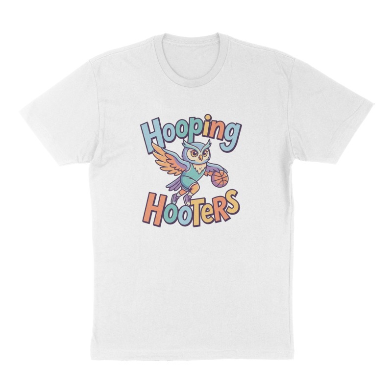 Custom t-shirt: "Hooping Hooters", Front print, white shirt