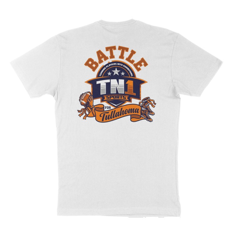 Custom t-shirt: "Battle for Tullahoma", Back print, white shirt