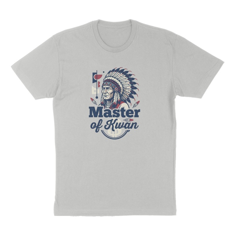 Custom t-shirt: "Master of Kwan", Front print, heather-gray shirt