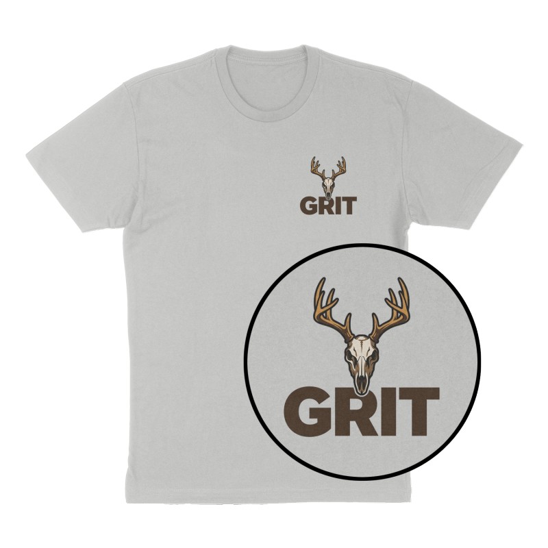 Custom t-shirt: "GRIT", Left Chest print, heather-gray shirt