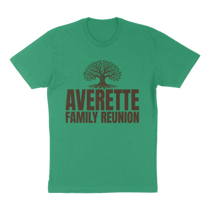 Custom t-shirt: "Averette Family Reunion ", Front print, green shirt