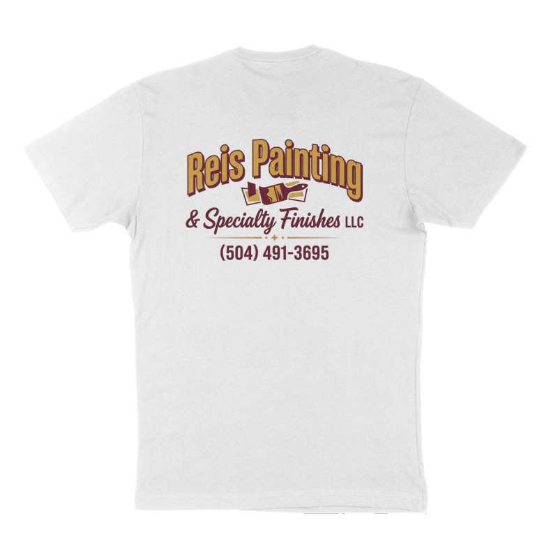 Custom t-shirt: "Reis Painting & Specialty Finishes LLC", Back print, white shirt